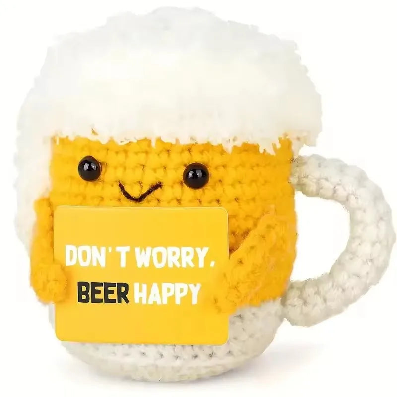 funny crochet coffee doll