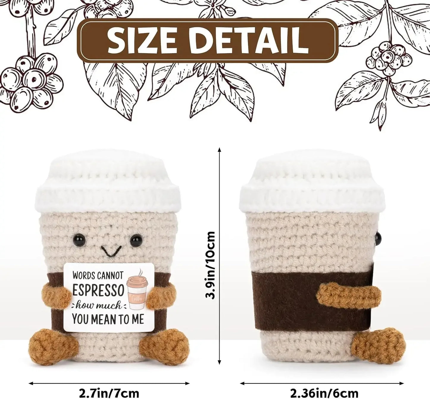 funny crochet coffee doll