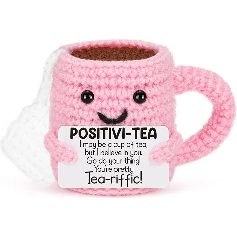 funny crochet coffee doll