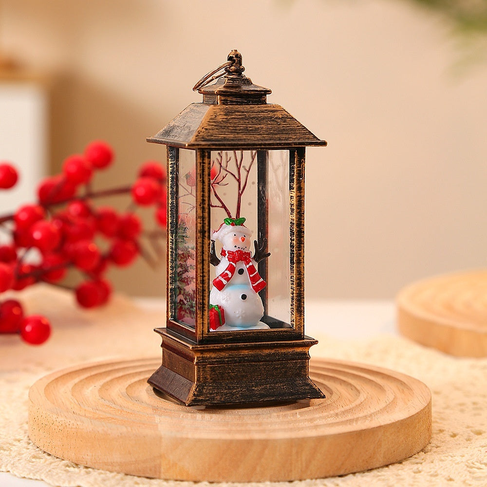 Christmas Santa Claus LED Night Light - Battery-Powered Hanging Lantern for Indoor & Outdoor Decor