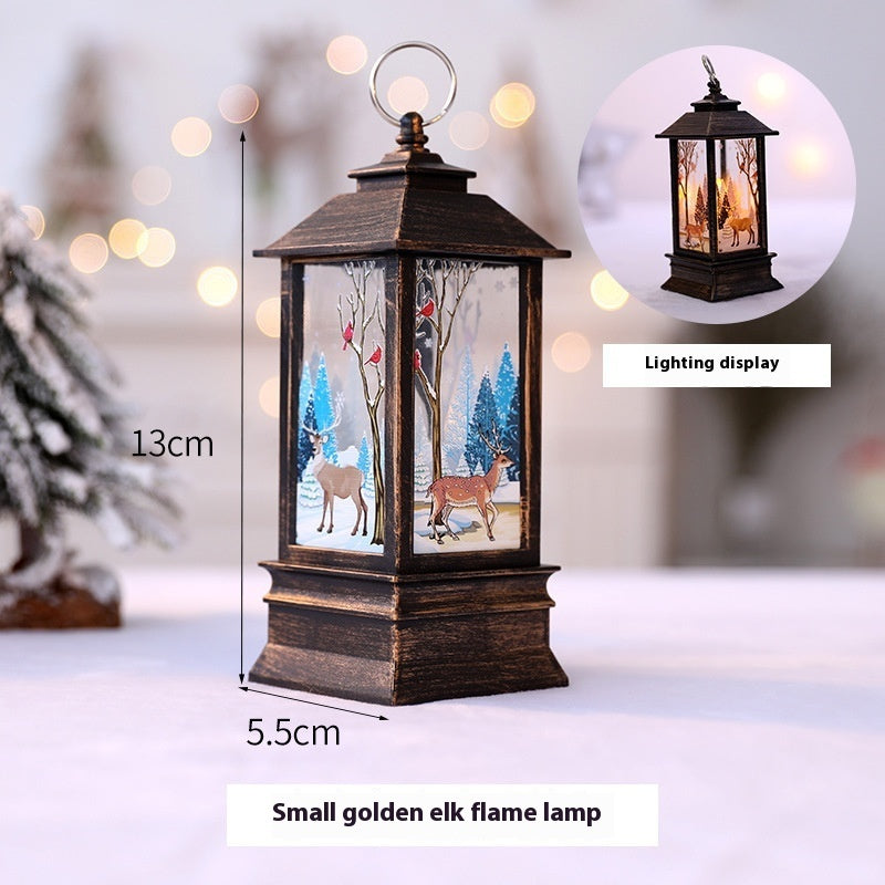 Christmas Santa Claus LED Night Light - Battery-Powered Hanging Lantern for Indoor & Outdoor Decor