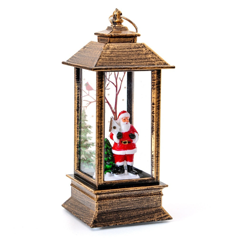 Christmas Santa Claus LED Night Light - Battery-Powered Hanging Lantern for Indoor & Outdoor Decor