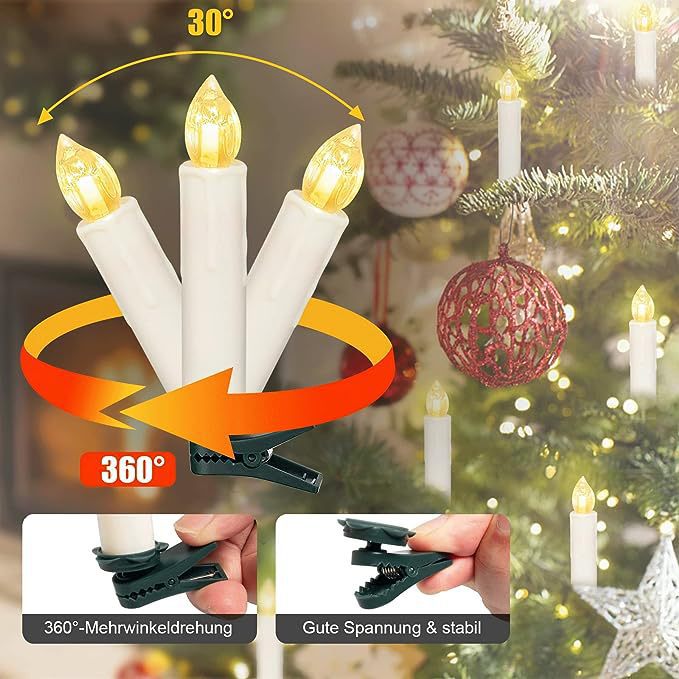 LED Candle Lights, Solar-Powered String Lights for Christmas and Easter