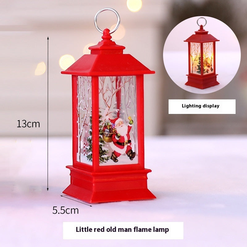 Christmas Santa Claus LED Night Light - Battery-Powered Hanging Lantern for Indoor & Outdoor Decor
