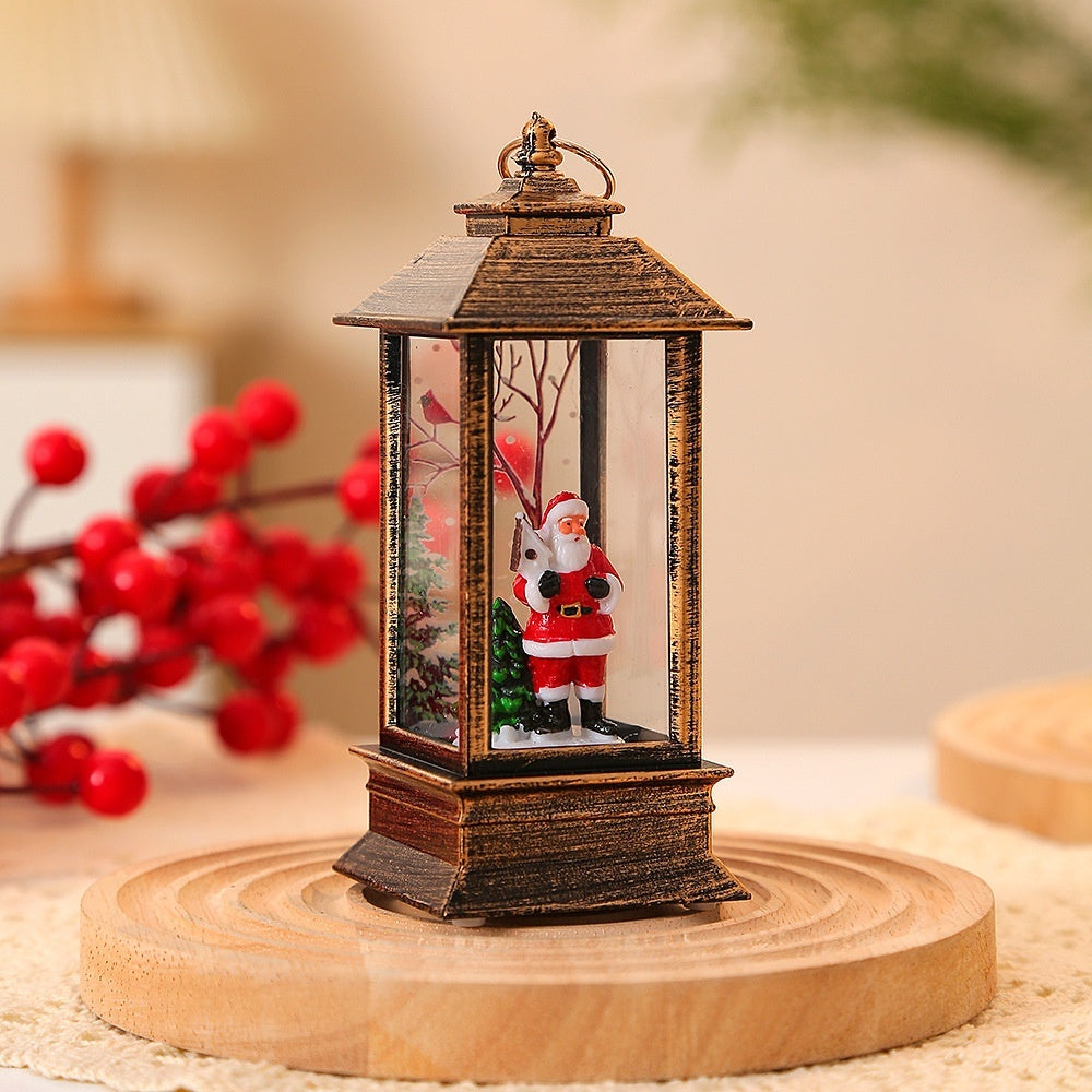 Christmas Santa Claus LED Night Light - Battery-Powered Hanging Lantern for Indoor & Outdoor Decor