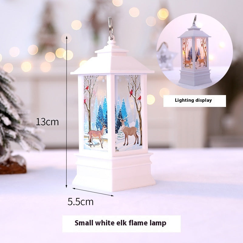 Christmas Santa Claus LED Night Light - Battery-Powered Hanging Lantern for Indoor & Outdoor Decor