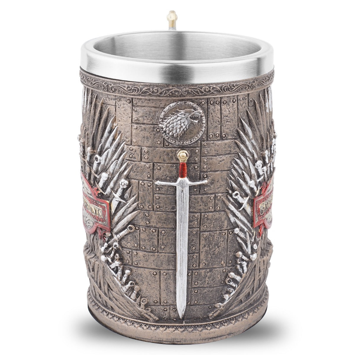 Skull design resin mug gothic home decor piece