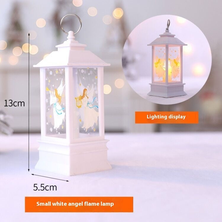 Christmas Santa Claus LED Night Light - Battery-Powered Hanging Lantern for Indoor & Outdoor Decor