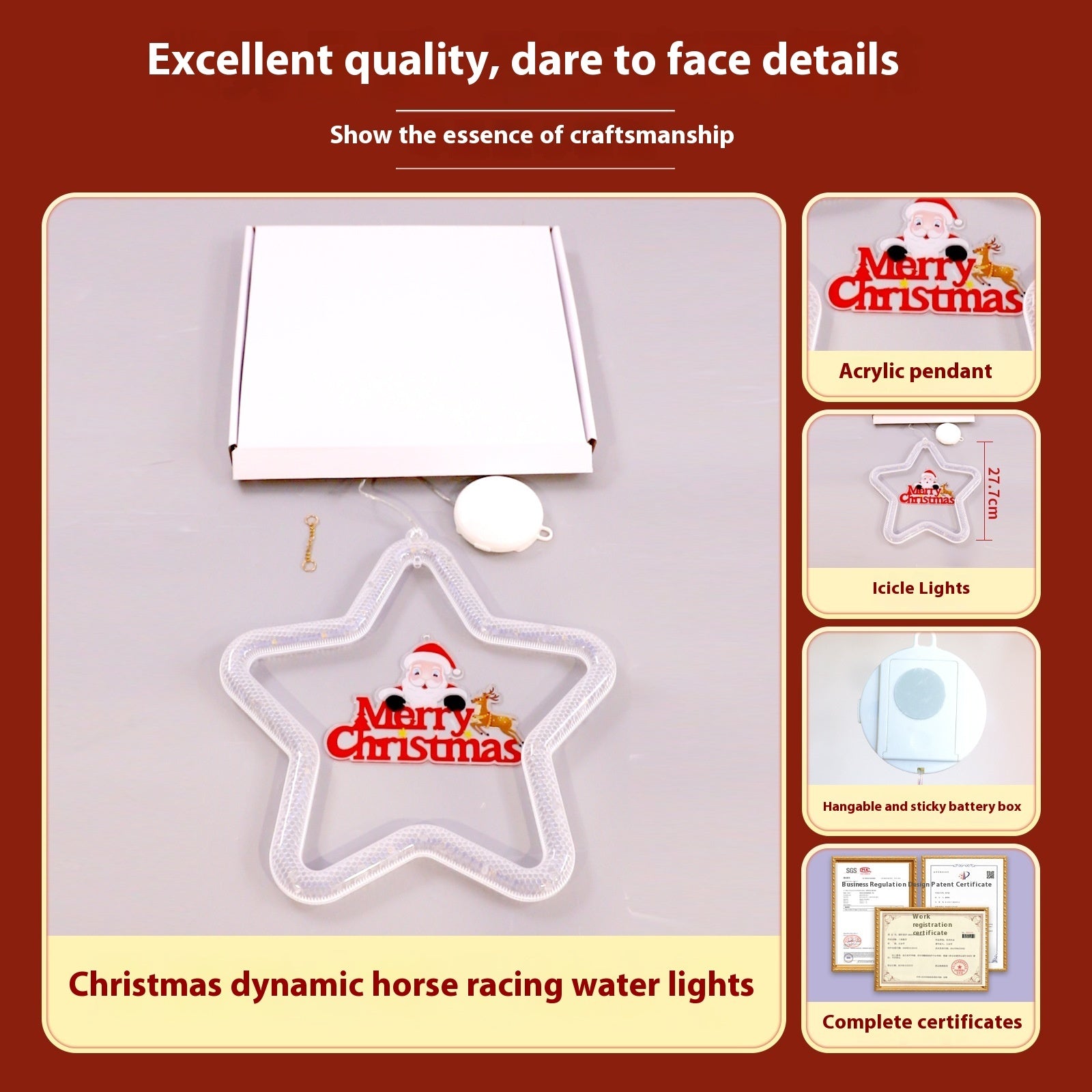 LED Star Christmas Light for Windows and Doors