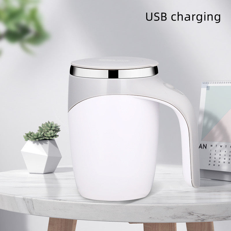 electric self stirring coffee cup with magnetic rotation
