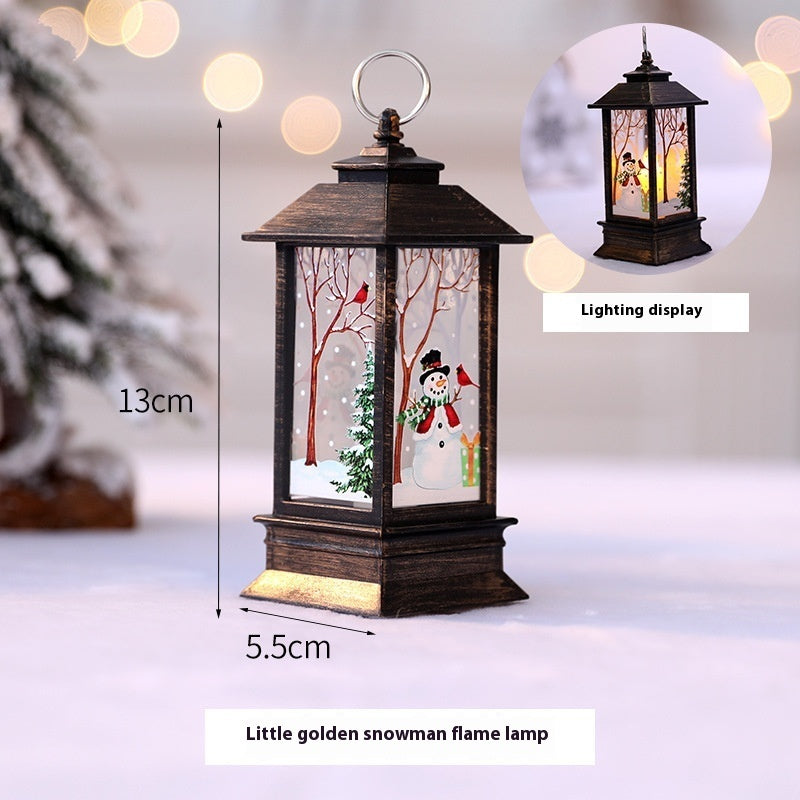 Christmas Santa Claus LED Night Light - Battery-Powered Hanging Lantern for Indoor & Outdoor Decor