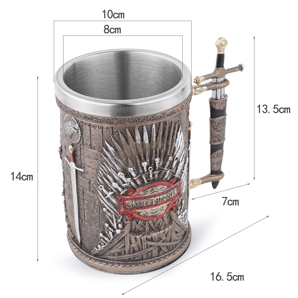 Gothic resin skull mug decorative drinking cup