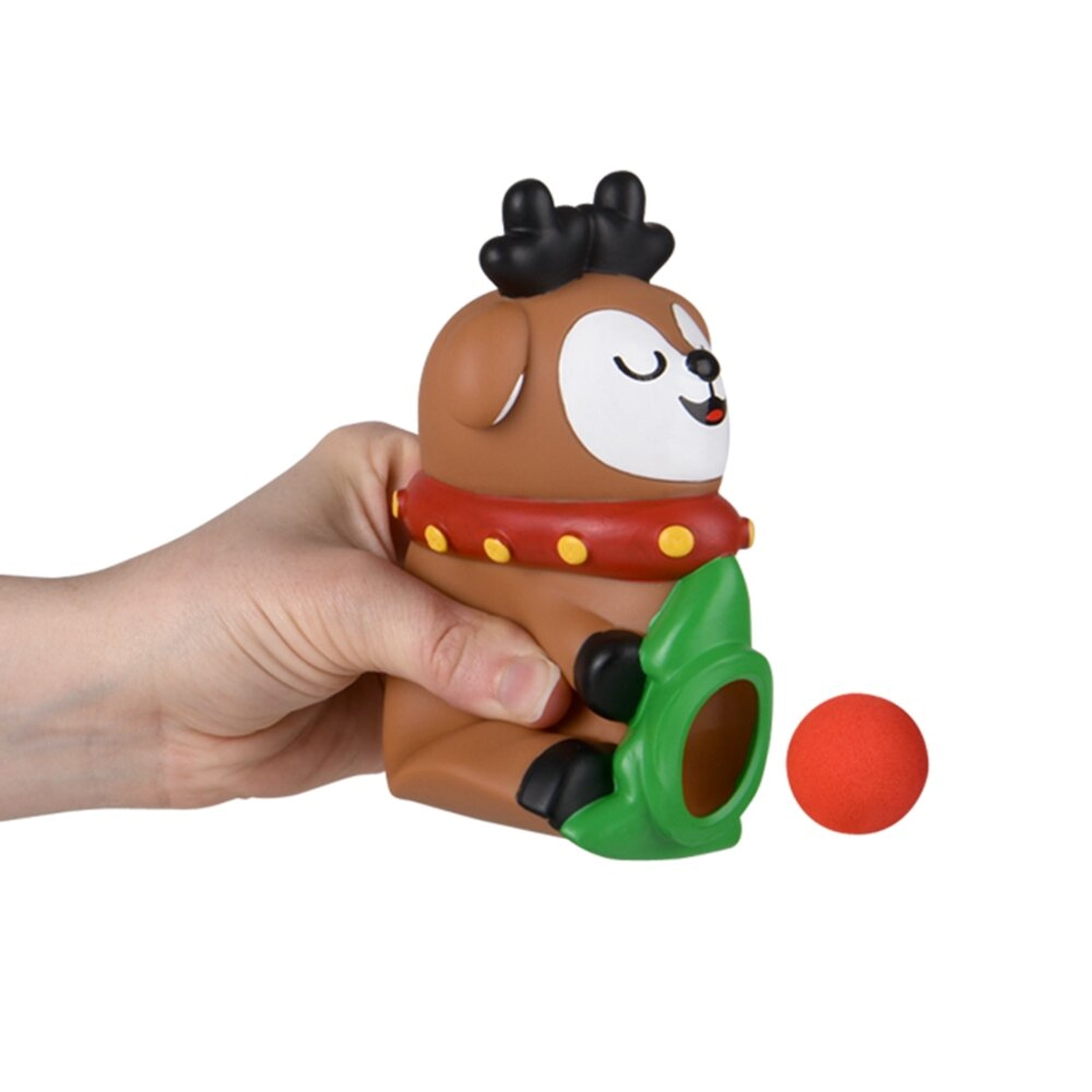 6Pc Holiday Reindeer Foam Ball Blaster Kids Toy