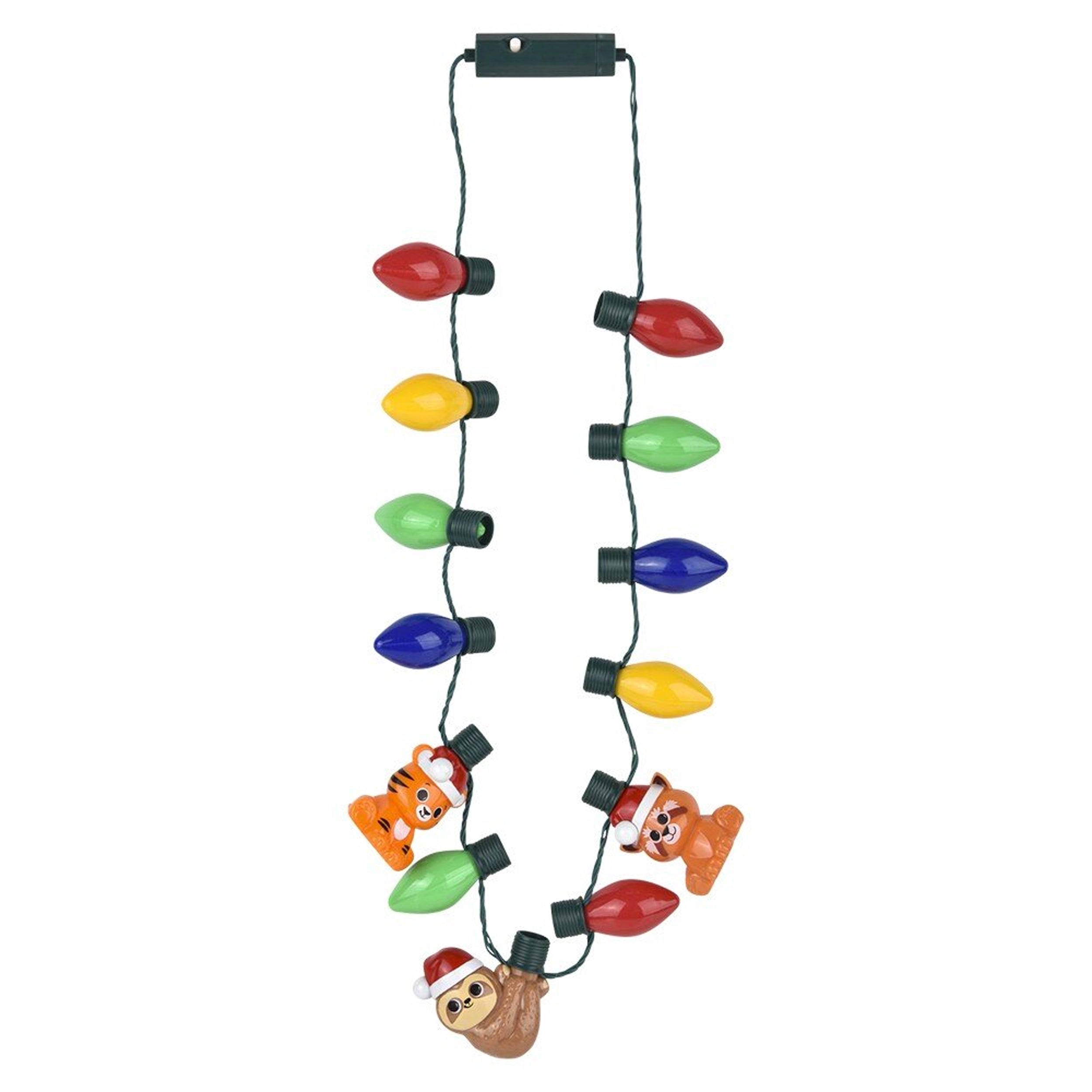 2Pc Light Up Christmas Themed Necklace