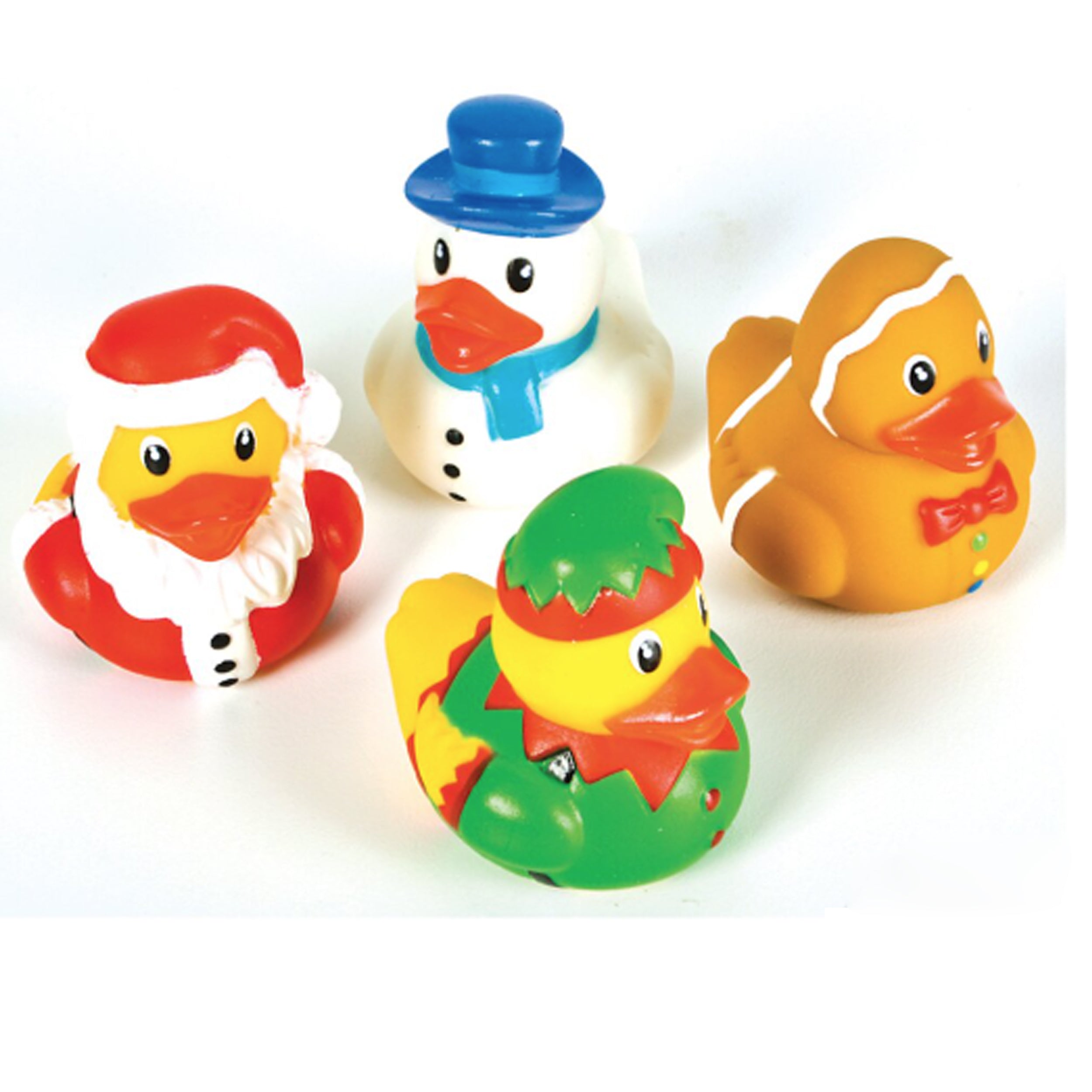 6 Pc Holiday Cute Christmas Themed Duckies - Assorted