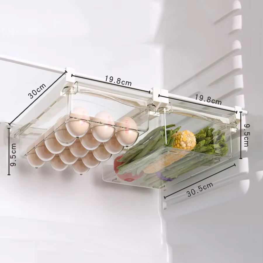 Drawer Type Refrigerator Organizer Under Shelf Slide Food Storage Box