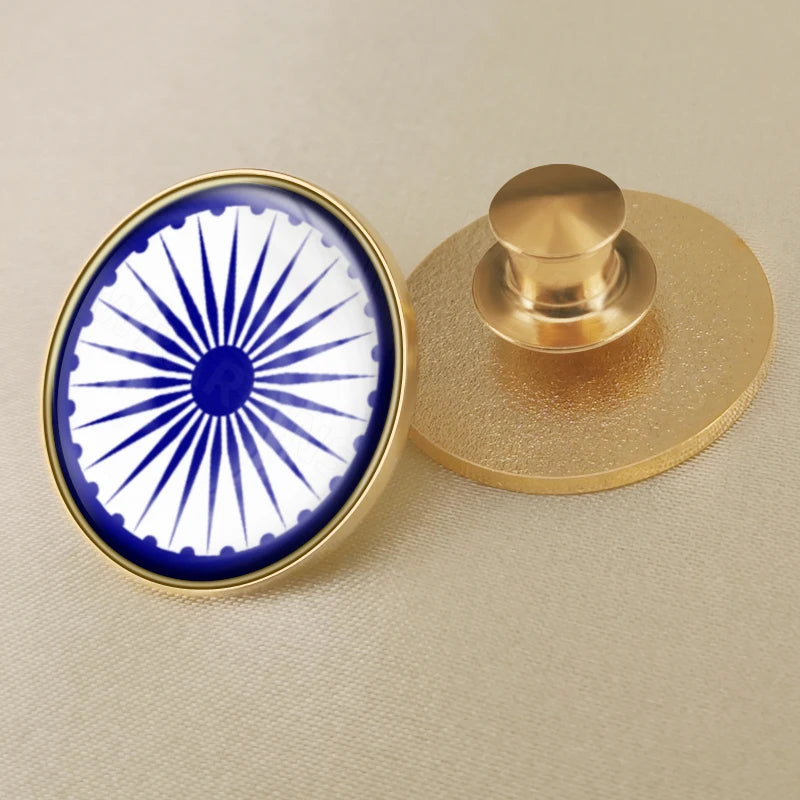 India National Symbols Lapel Pins | Map, Flag, Emblem & National Flower Brooch Badges