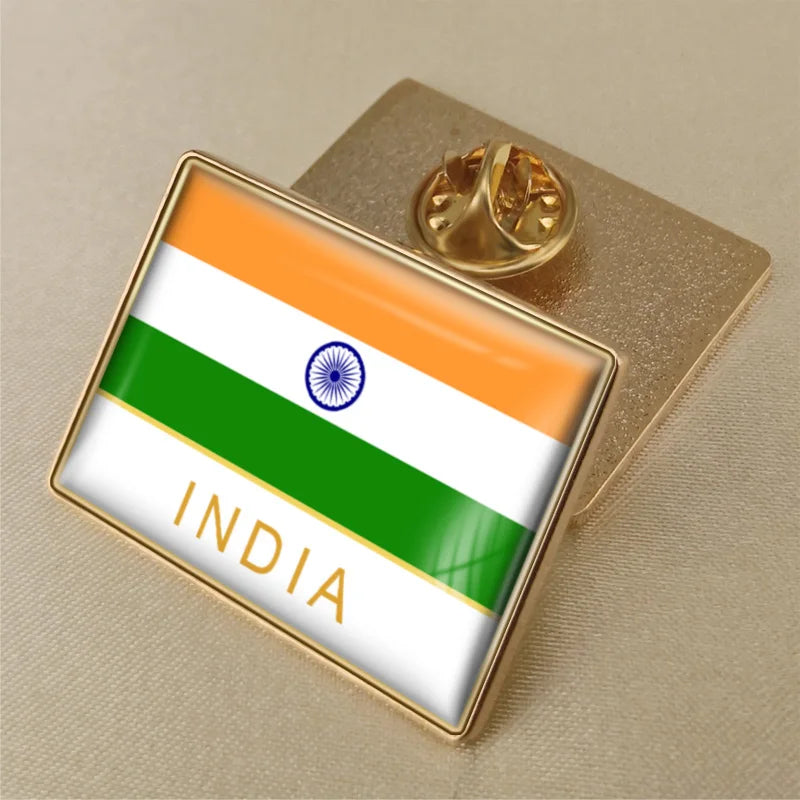 India National Symbols Lapel Pins | Map, Flag, Emblem & National Flower Brooch Badges