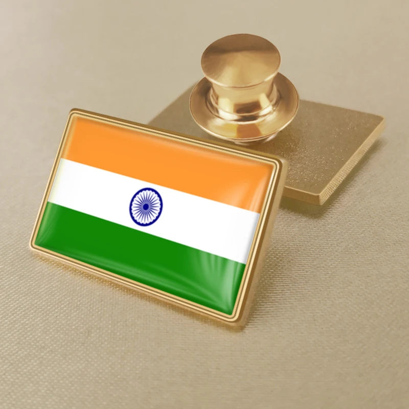 India National Symbols Lapel Pins | Map, Flag, Emblem & National Flower Brooch Badges