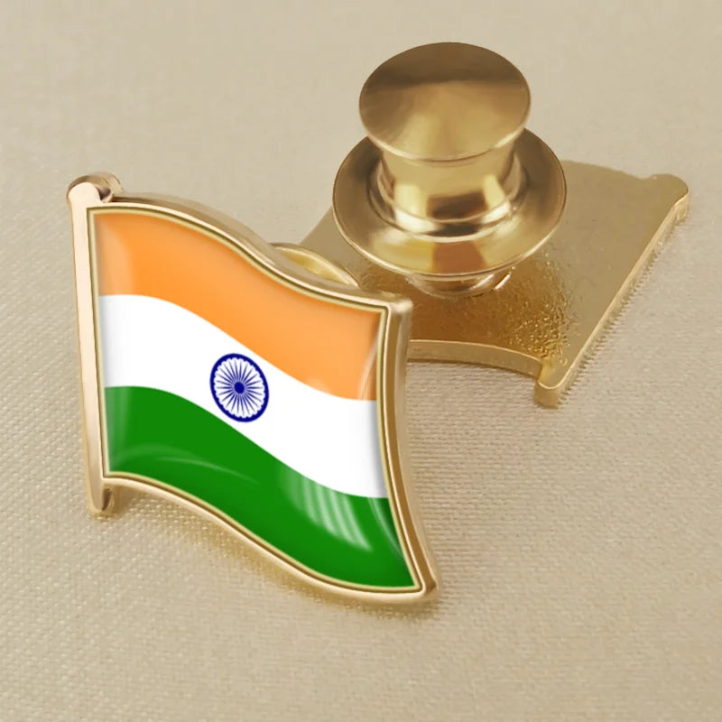 India National Symbols Lapel Pins | Map, Flag, Emblem & National Flower Brooch Badges