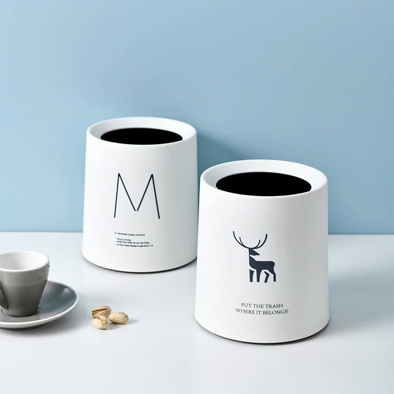 Nordic Desktop Double-Layer Mini Trash Can | Customizable Coffee Table, Desk, Bedside Storage Bucket