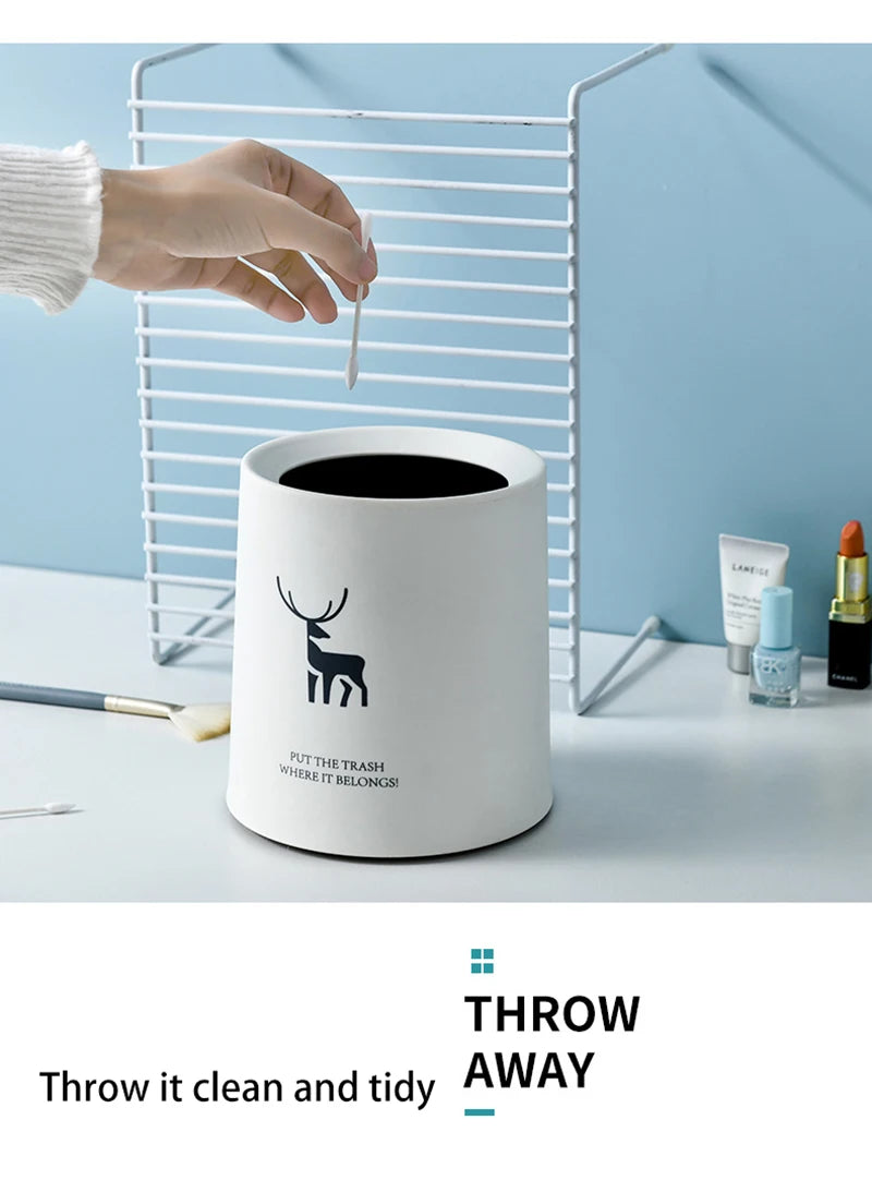 Nordic Desktop Double-Layer Mini Trash Can | Customizable Coffee Table, Desk, Bedside Storage Bucket
