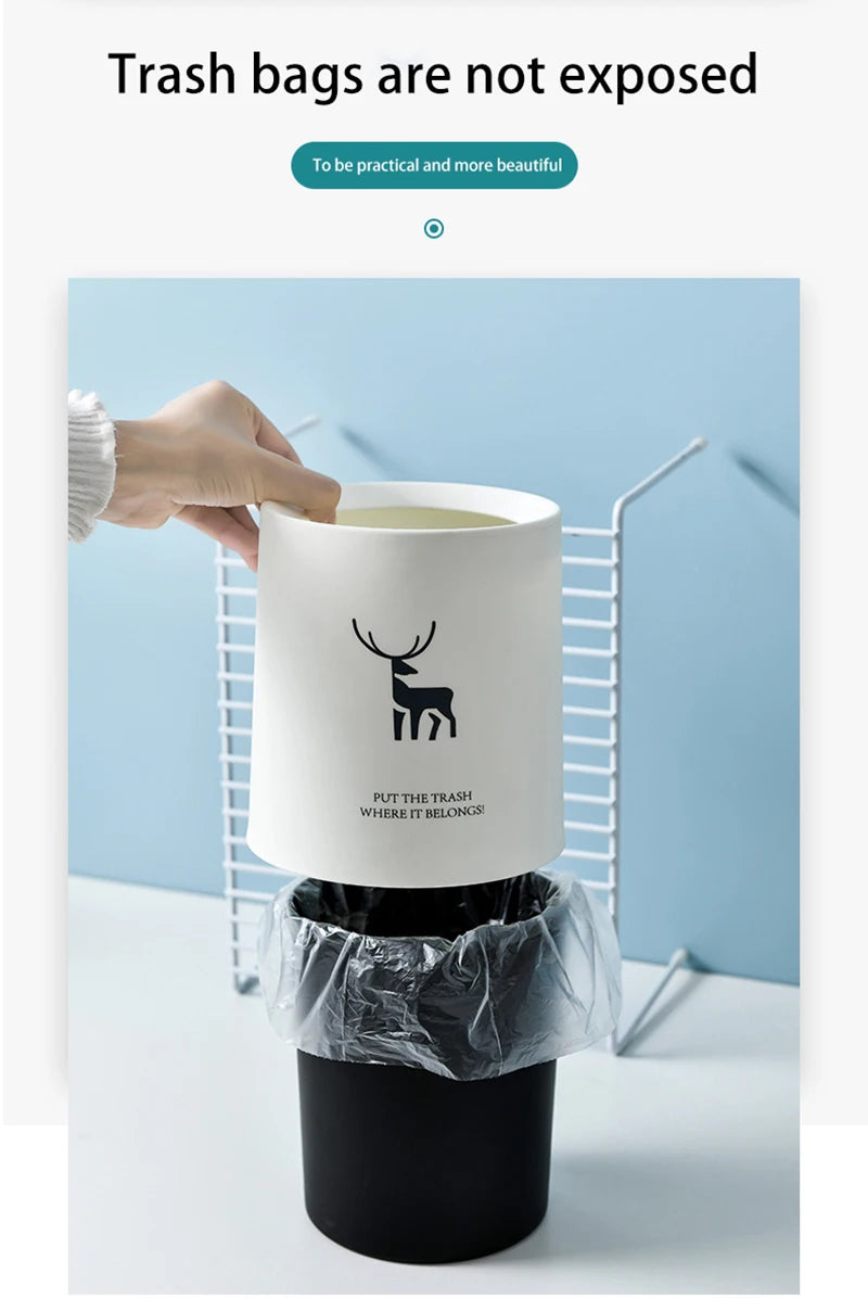 Nordic Desktop Double-Layer Mini Trash Can | Customizable Coffee Table, Desk, Bedside Storage Bucket