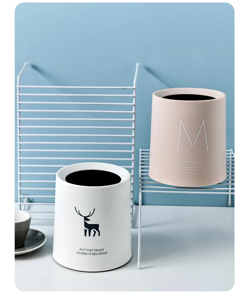Nordic Desktop Double-Layer Mini Trash Can | Customizable Coffee Table, Desk, Bedside Storage Bucket