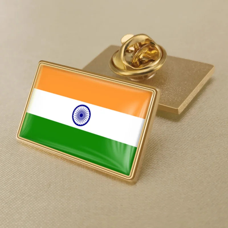India National Symbols Lapel Pins | Map, Flag, Emblem & National Flower Brooch Badges