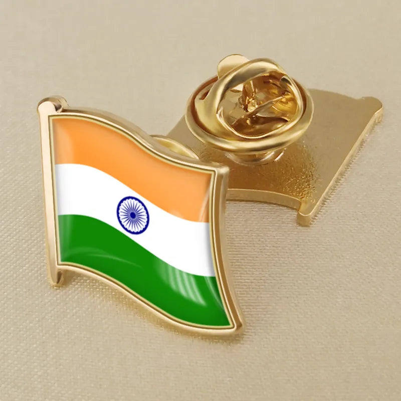 India National Symbols Lapel Pins | Map, Flag, Emblem & National Flower Brooch Badges