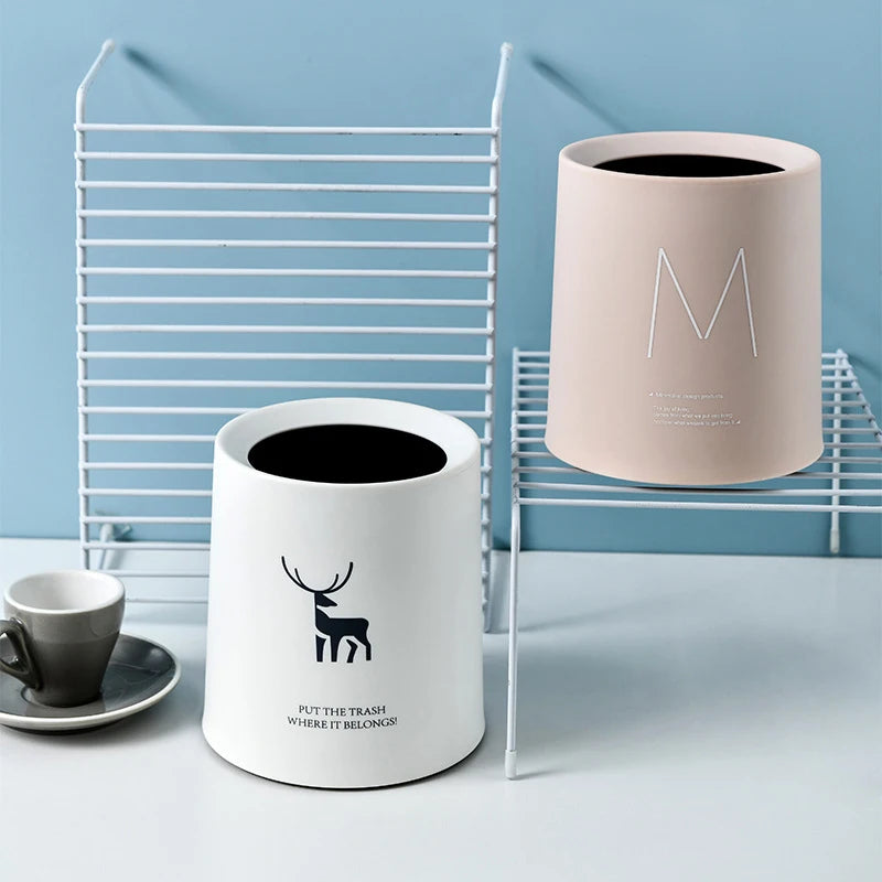Nordic Desktop Double-Layer Mini Trash Can | Customizable Coffee Table, Desk, Bedside Storage Bucket