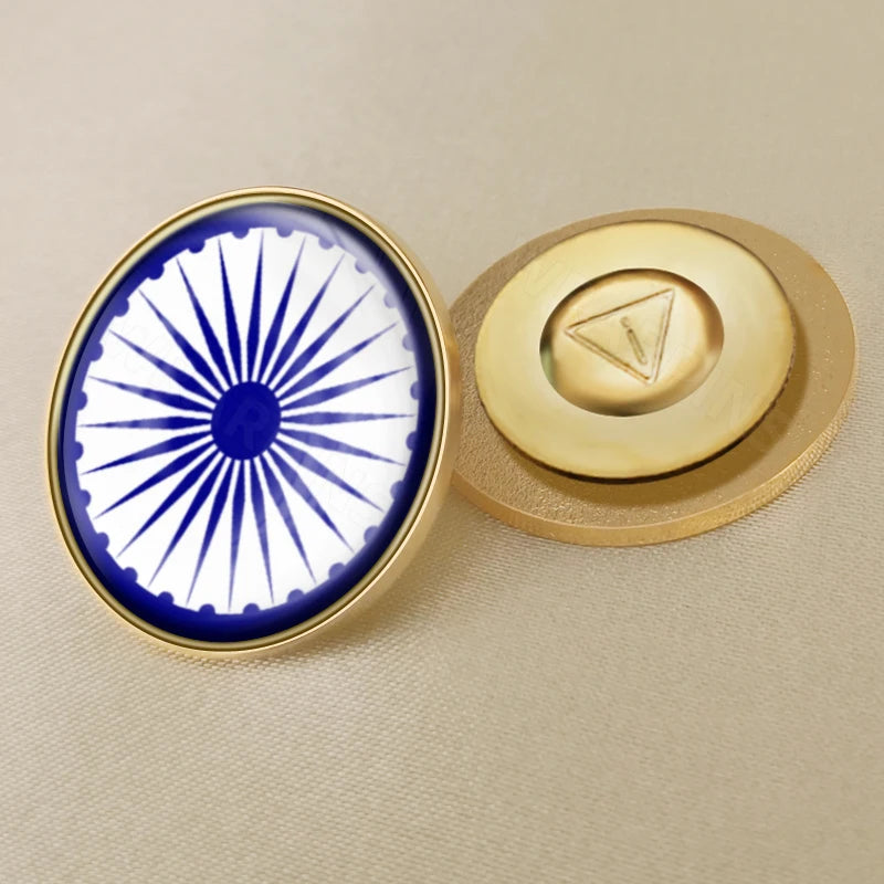 India National Symbols Lapel Pins | Map, Flag, Emblem & National Flower Brooch Badges