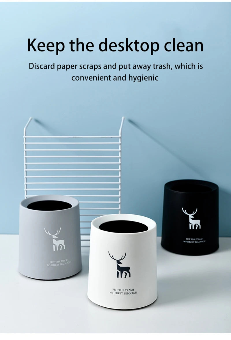 Nordic Desktop Double-Layer Mini Trash Can | Customizable Coffee Table, Desk, Bedside Storage Bucket