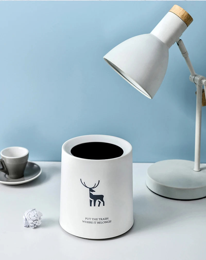Nordic Desktop Double-Layer Mini Trash Can | Customizable Coffee Table, Desk, Bedside Storage Bucket