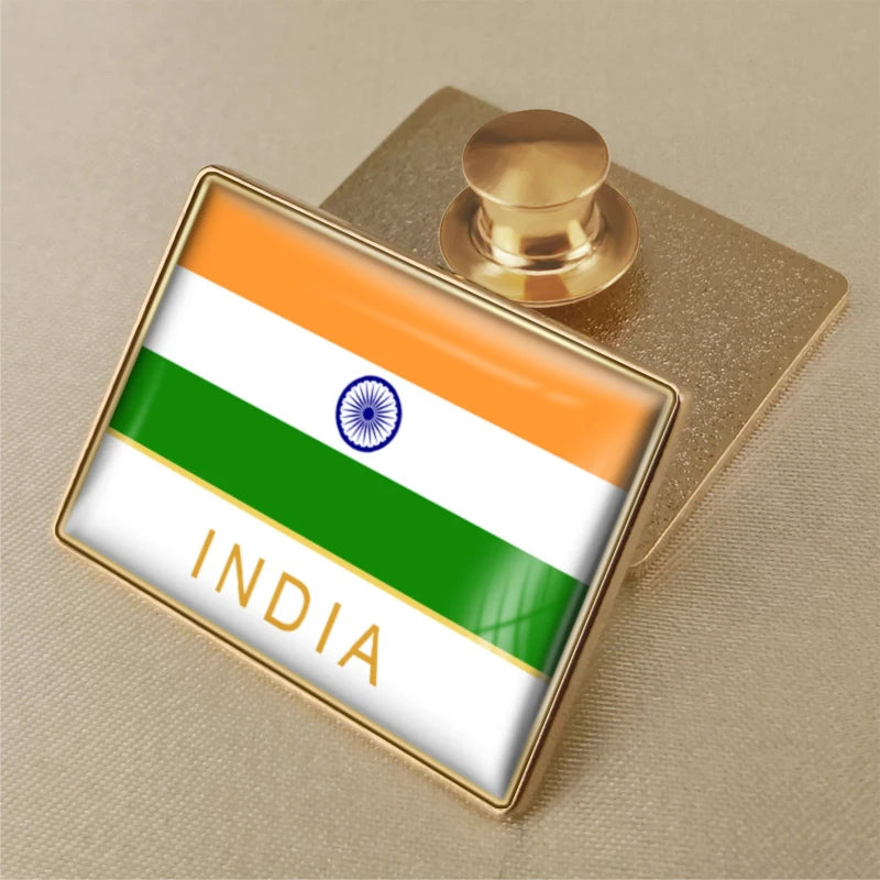 India National Symbols Lapel Pins | Map, Flag, Emblem & National Flower Brooch Badges