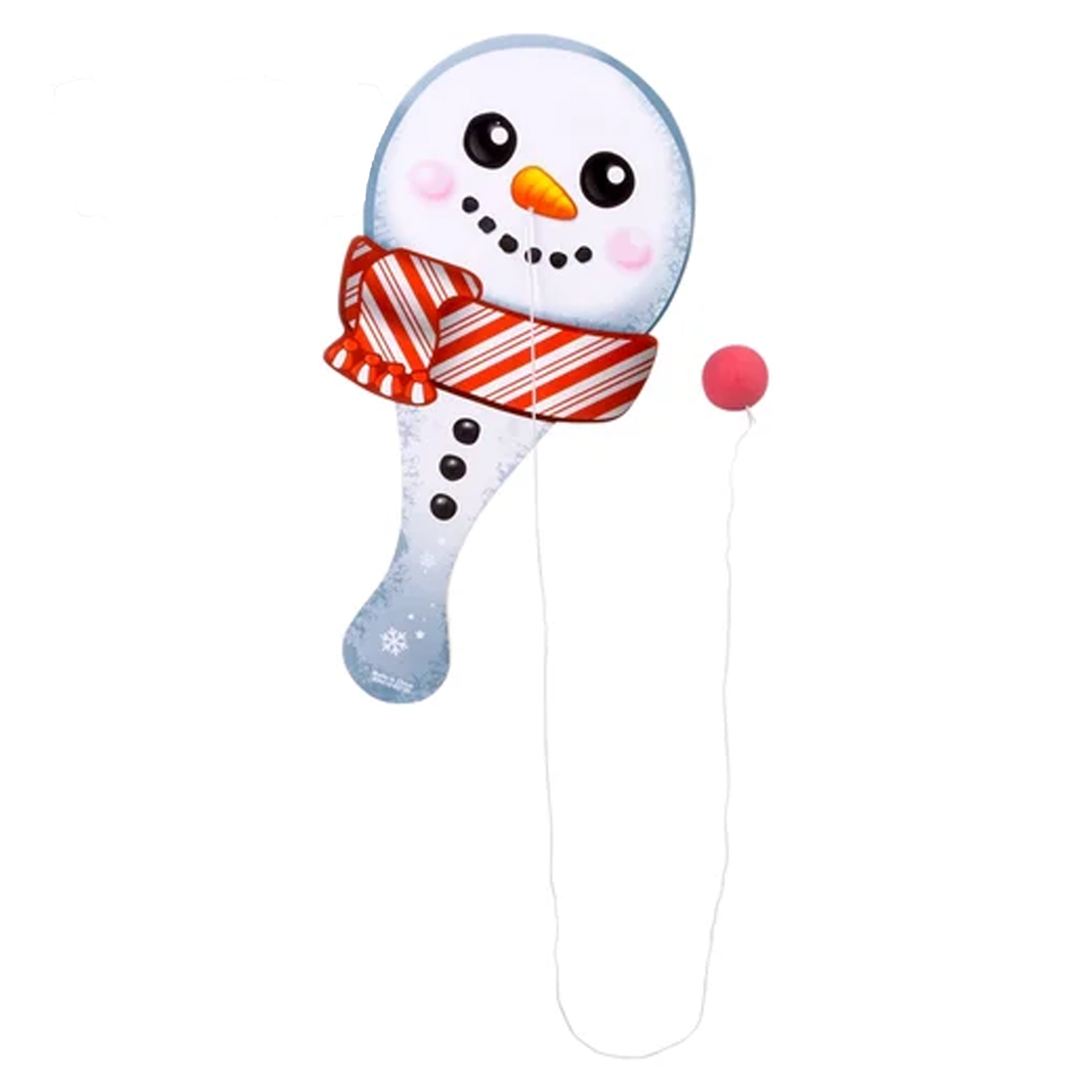 2Pc Snowman Themed Paddle Ball Game For Kids
