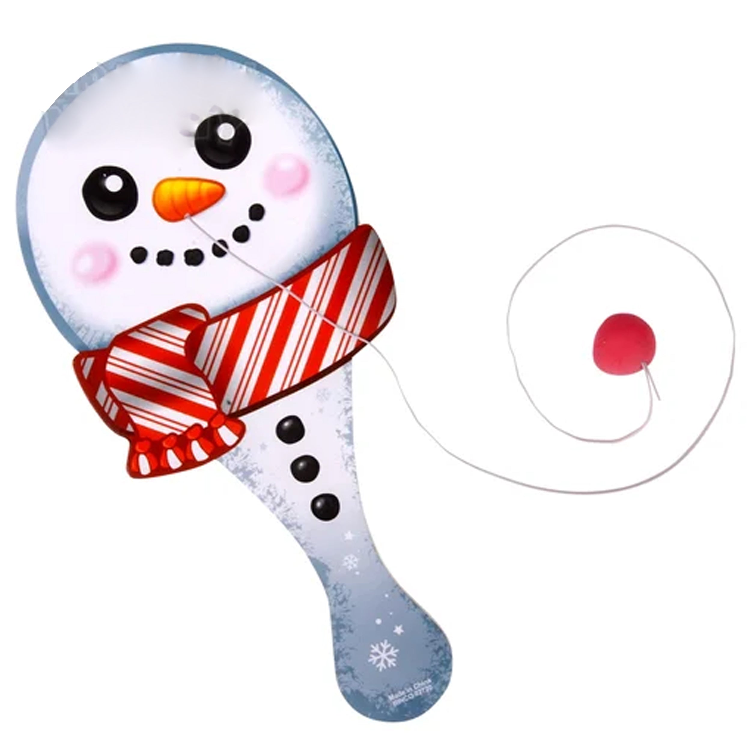 2Pc Snowman Themed Paddle Ball Game For Kids