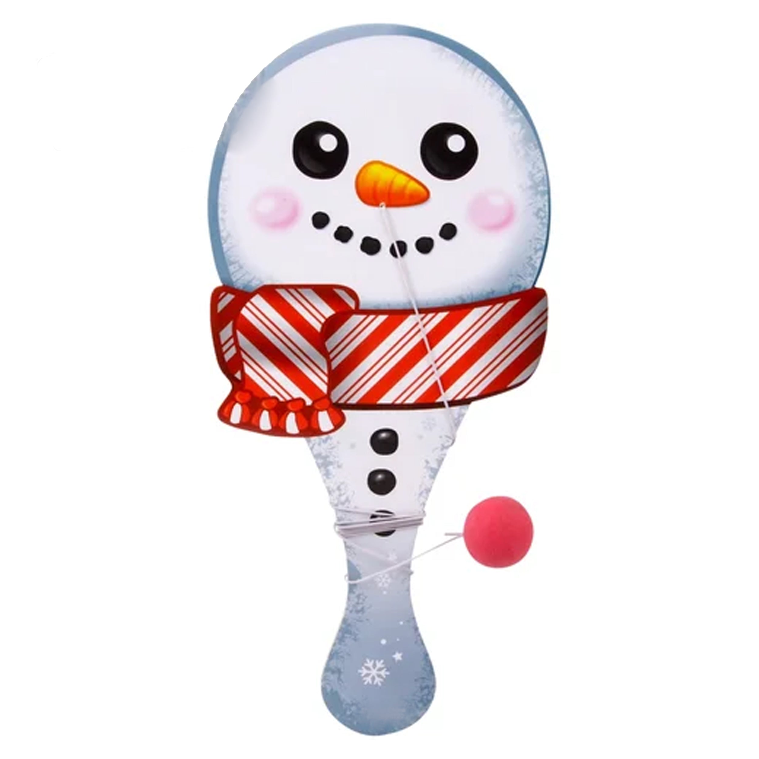 2Pc Snowman Themed Paddle Ball Game For Kids