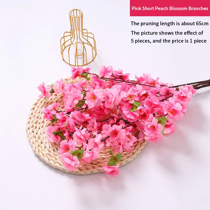 Artificial peach blossom flowers for living room centerpiece