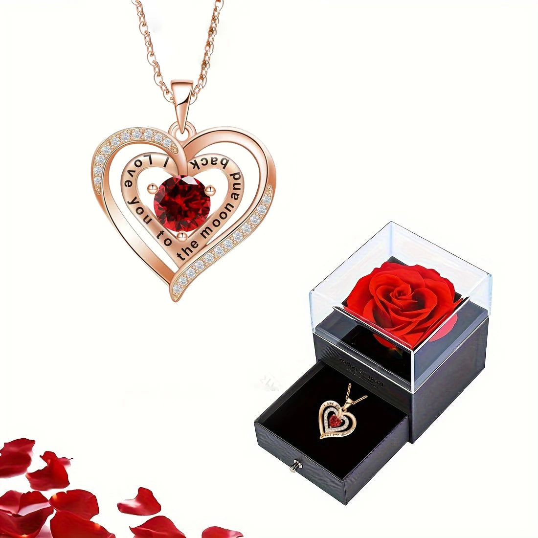 Red zircon pendant necklace luxury valentine gift