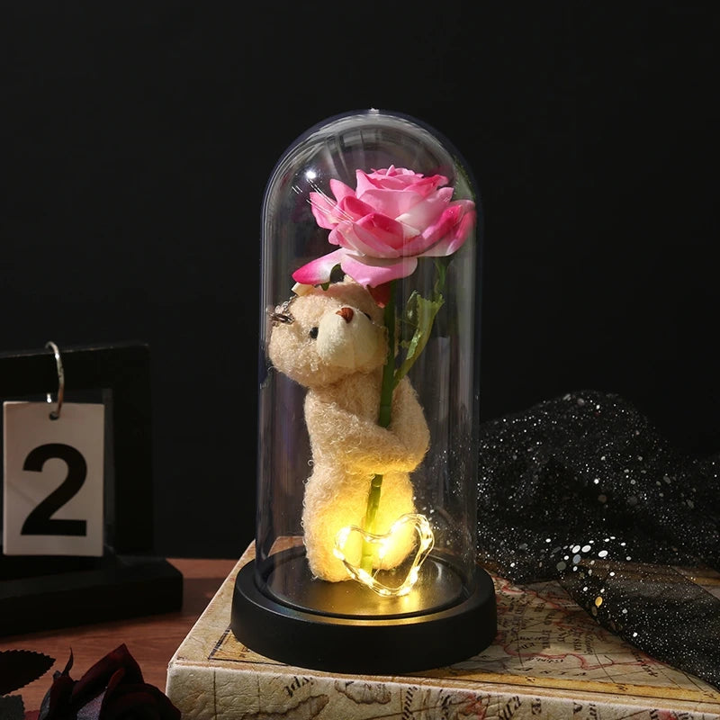 forever rose lamp with warm white led light