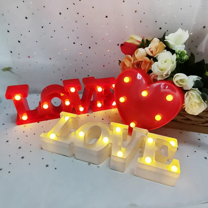 cute romantic gift set love bear and heart lamp