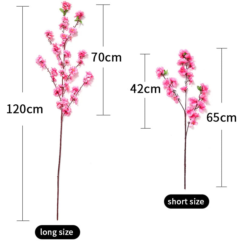Silk peach blossom branch for home and event decoration