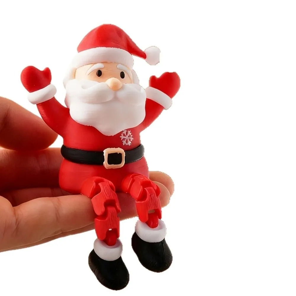 6-Piece Mini Articulated Santa Claus Figurine Set