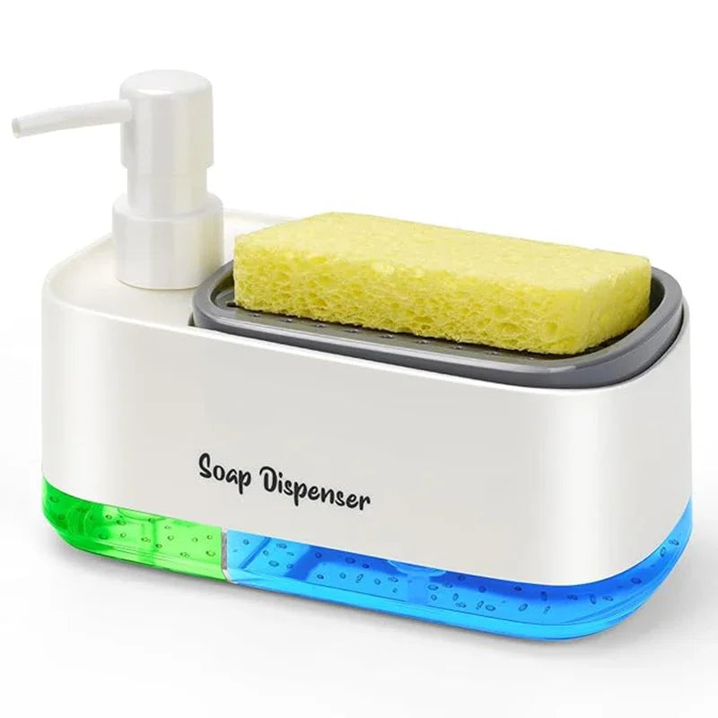 dish soap pump with sponge storage holder
