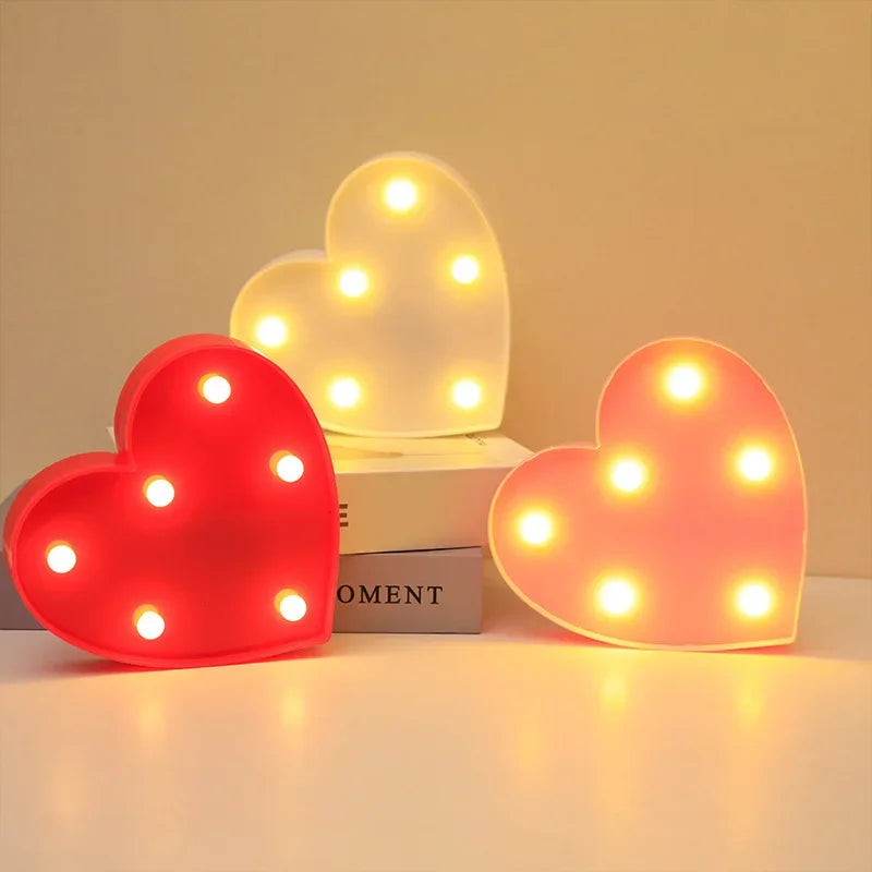decorative love heart LED lamp for living room