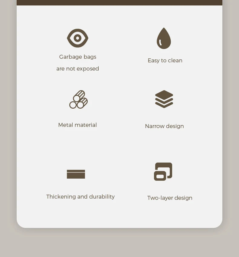 Leasylife Stainless Steel Narrow Slit Trash Can | Small Light Luxury Garbage Can for Bathroom & Bedroom