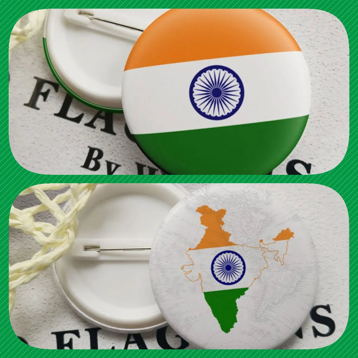 India National Symbols Lapel Pins | Map, Flag, Emblem & National Flower Brooch Badges