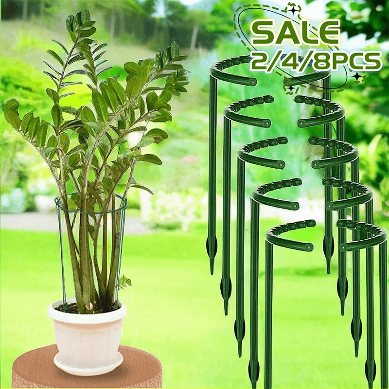 8PCS Plastic Plant Support Frame | Semicircle Vine Climbing Bracket for Indoor Plants
