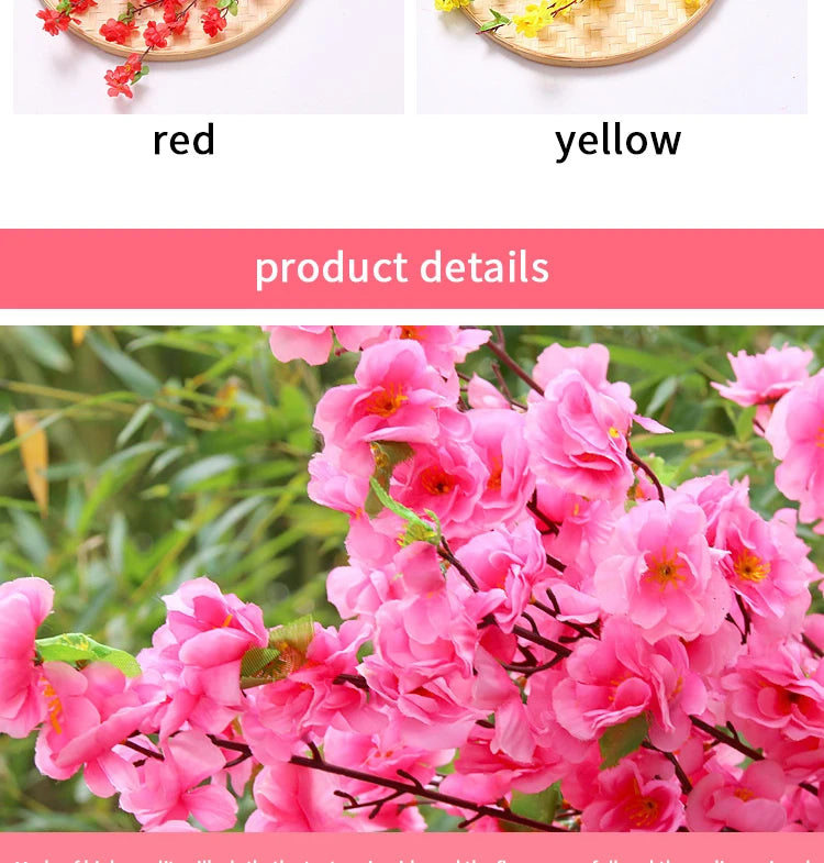 Peach blossom tree artificial branch for seasonal decor